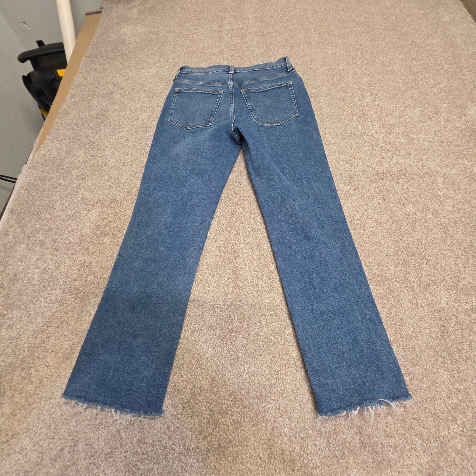 J.Crew Essential Straight Jeans Women's 26 Medium Wash Raw Hem High Rise